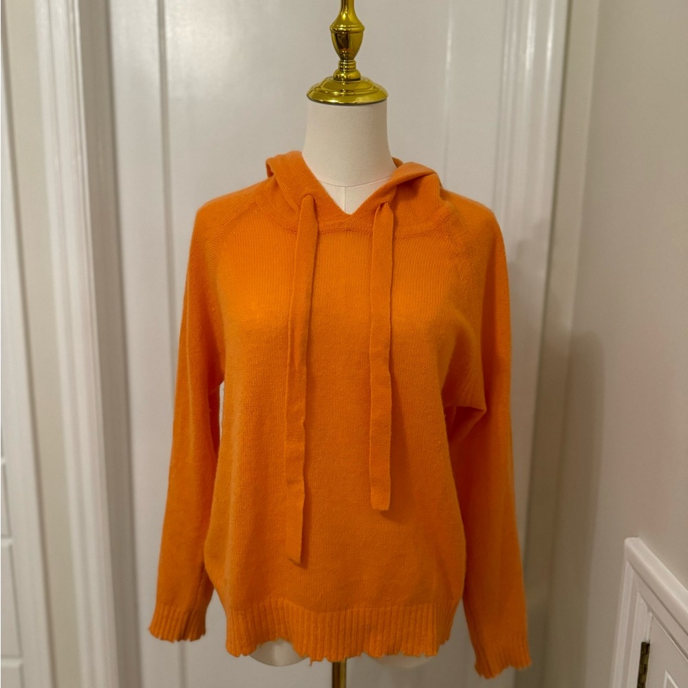 Tangerine Minnie Rose Cashmere Hooded Sweater size S